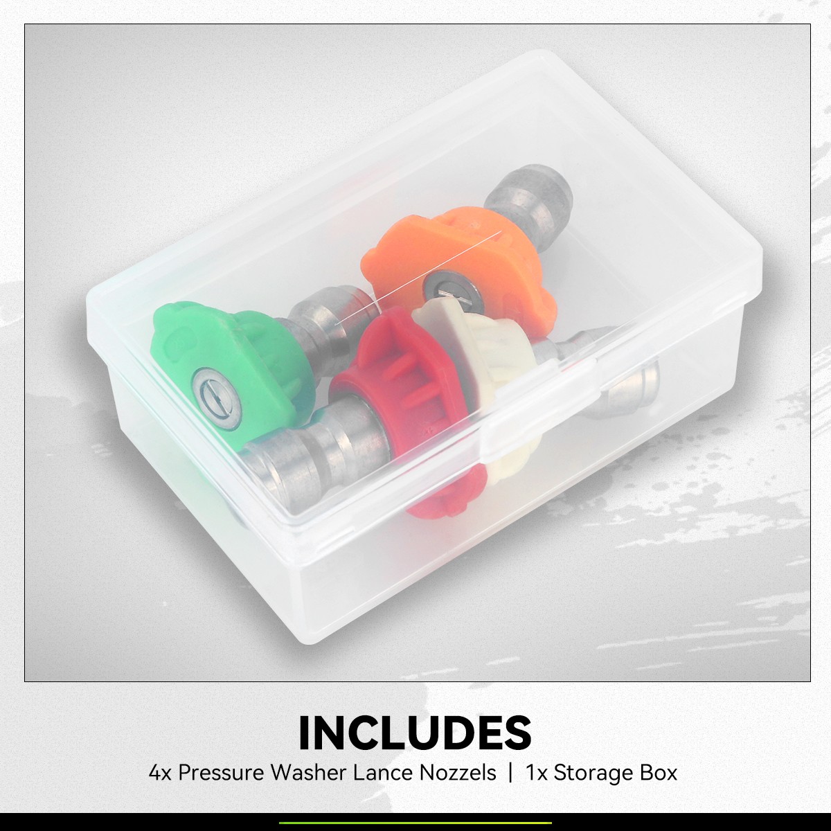 DNA Motoring 4Pcs 0° 15° 25° 40° 2.5GPM High Pressure Washer Nozzle Tips Set