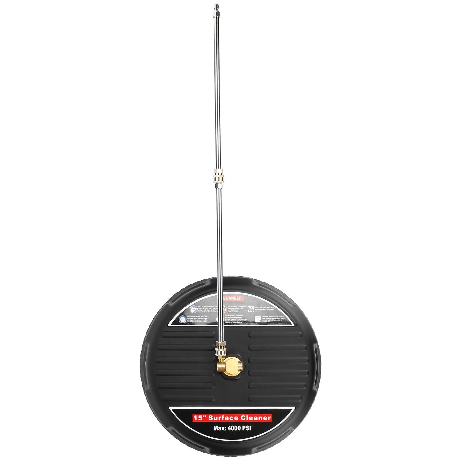 15″ High Pressure Flat Surface Cleaner 4000PSI Disc Power Washer Broom w/ 2 2 x