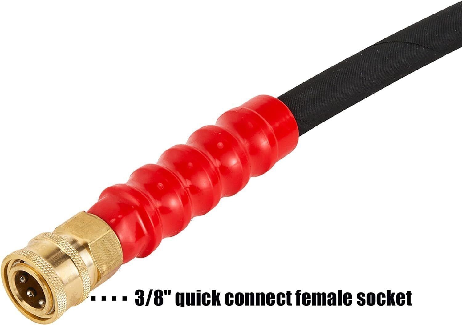 Pressure Washer Hose 3/8 Inch x 50 FT Quick Connect 4000 PSI Steel-Wire Braid US
