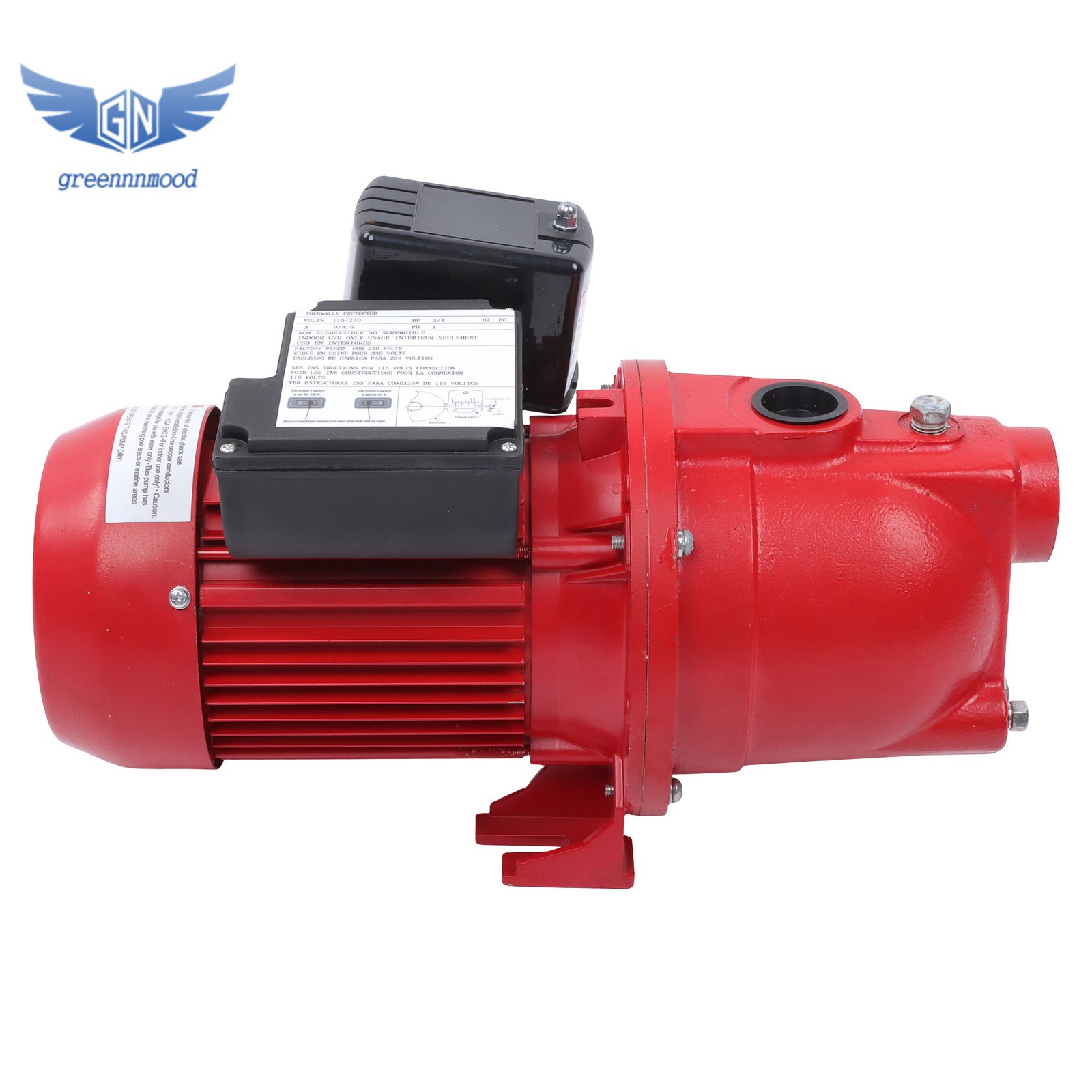 3/4 HP, 13 GPM Dual Voltage (115/230 Volts) Shallow Well Jet Pump, Red 97080701