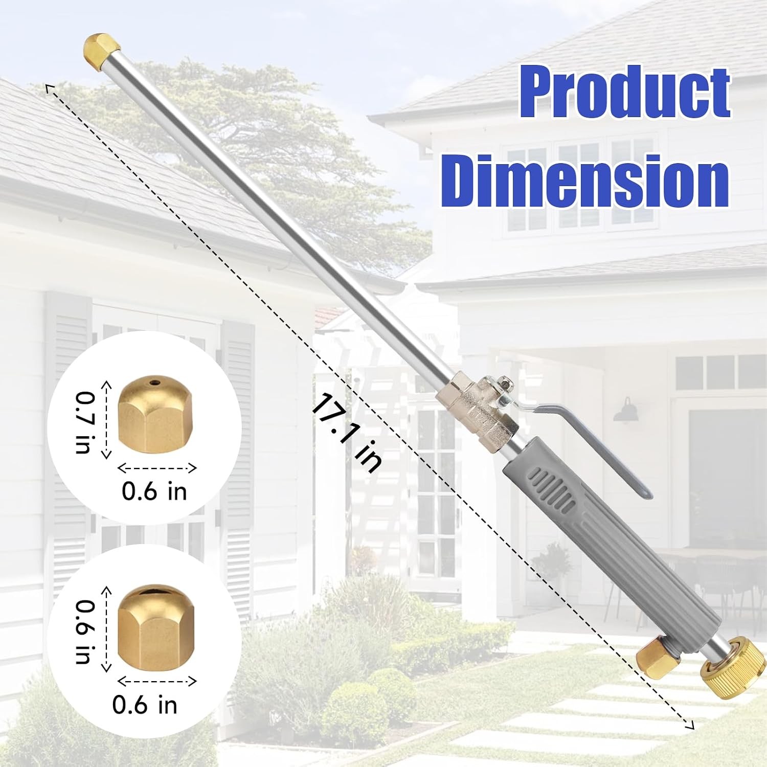 5000 PSI Pressure Washer Wand, Hydro Jet Nozzle, 3/4 Inch Connector