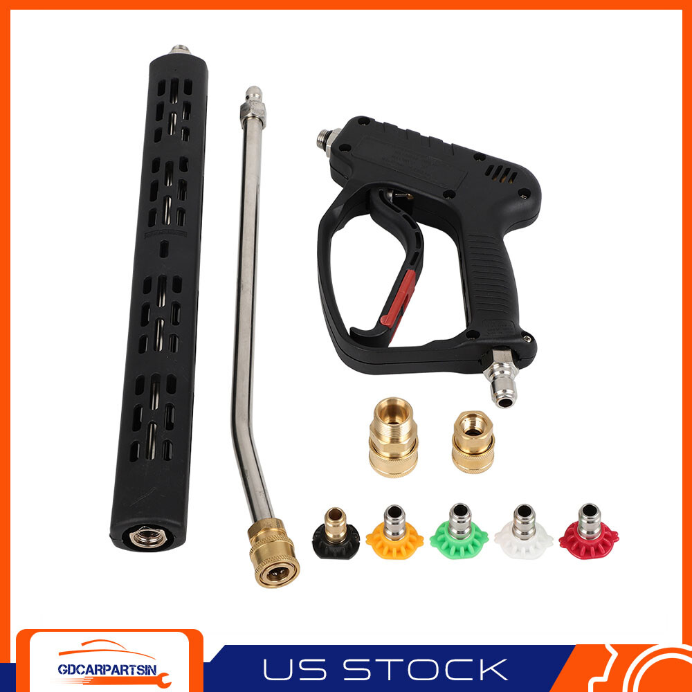 3/8″ Pressure Washer Gun Spray Kit 5000PSI Extension Wand 1/4″ Quick Connector