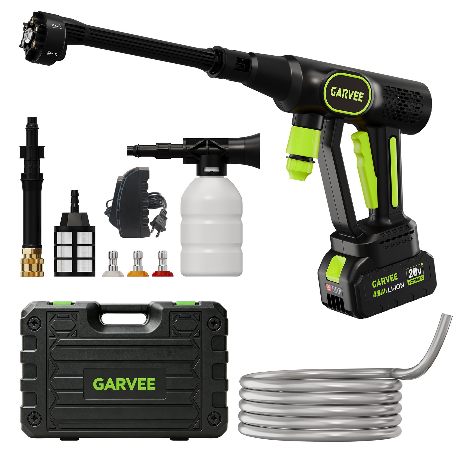 Wireless Pressure Washer 20V, 320PSI Brushless Motor, 6-in-1 Adjustable Nozzle