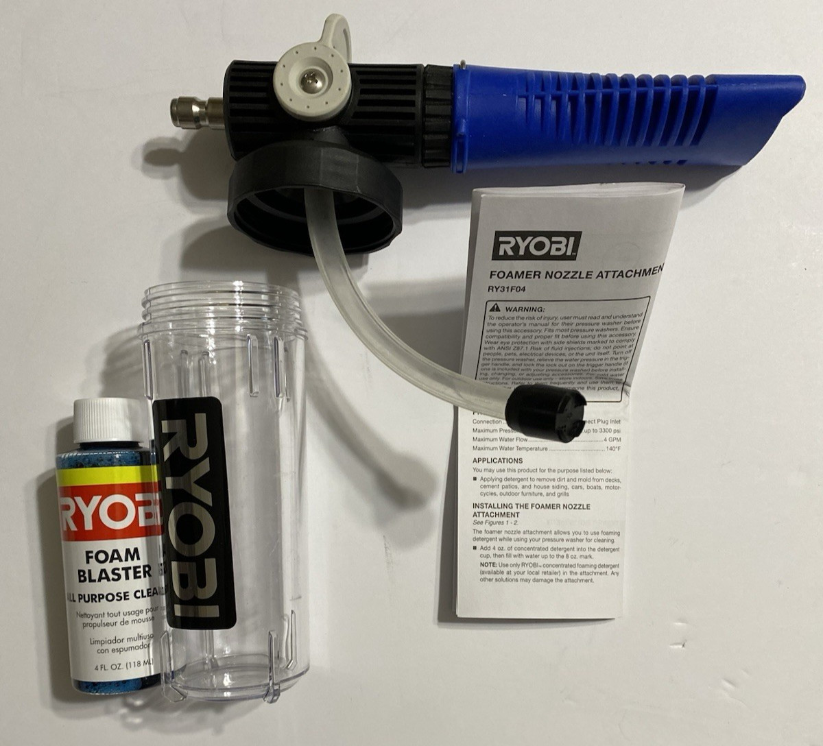 RYOBI Foam Blaster Attachment for Pressure Washers.