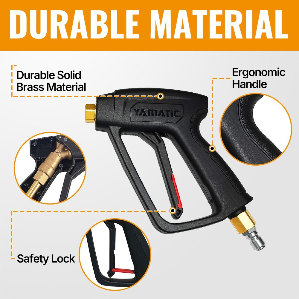 YAMATIC 4000 psi Pressure Washer Gun with Stainless Steel Swivel Quick Connector