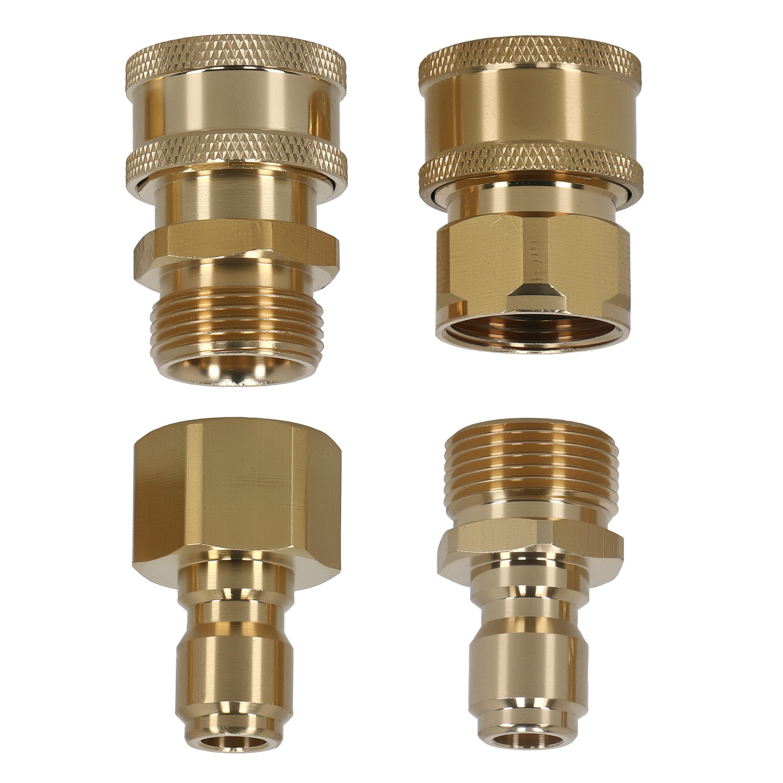 4PCS Pressure Washer Adapter Set Quick Disconnect Kit M22 Swivel 3/8” Connects