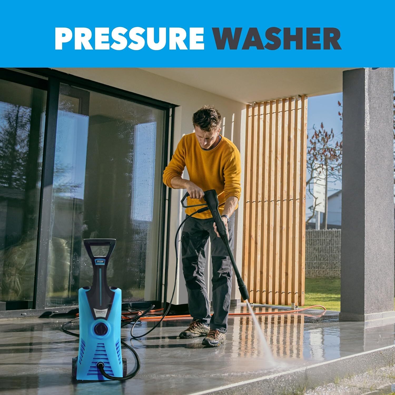 Pulsar PWE2001V Electric Portable High Pressure Washer, PSI 2000, Cleans Cars