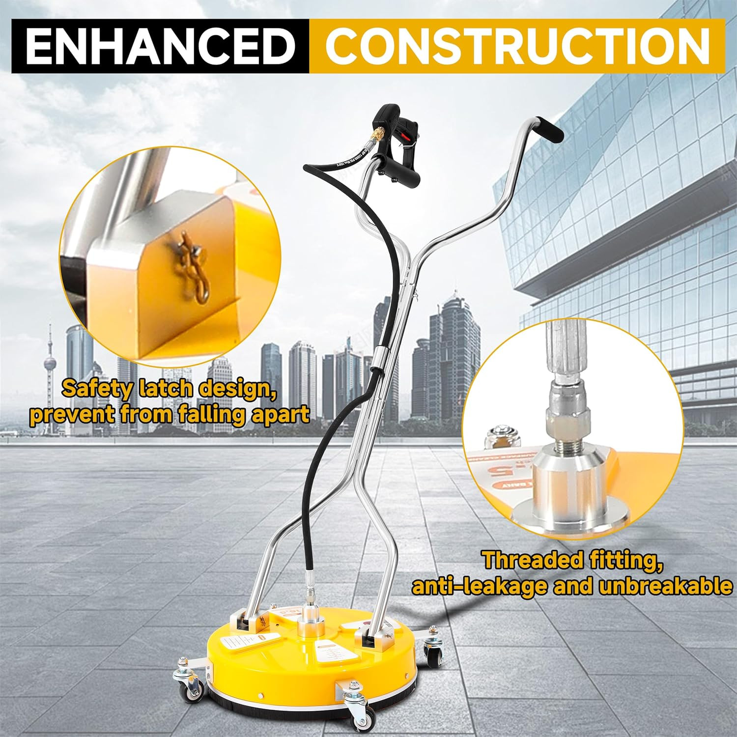 16.5” Pressure Washer Surface Cleaner with Dual Handle, Surface Cleaner for Pres