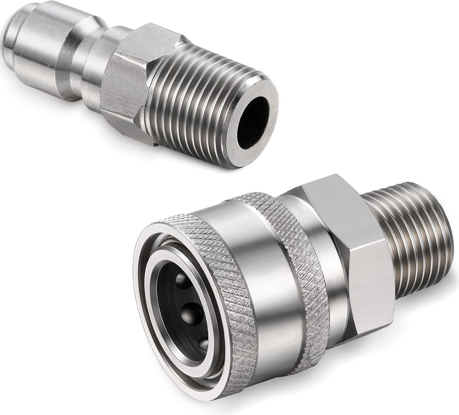 Shimeyao 4 Sets NPT 1/4 Inch Pressure Washer Coupler Quick Connect Plug Male Fem