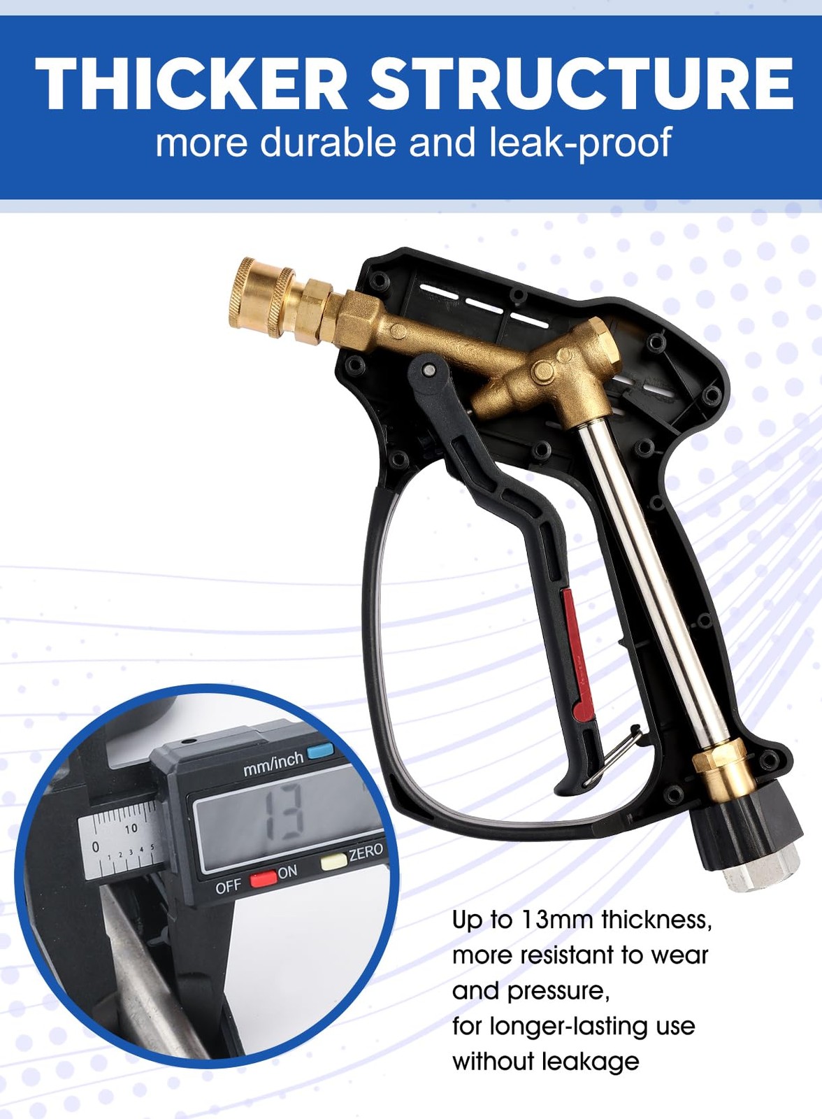 Short Pressure Washer Gun, 5000 PSI Max Swivel High Pressure Washer Extension…