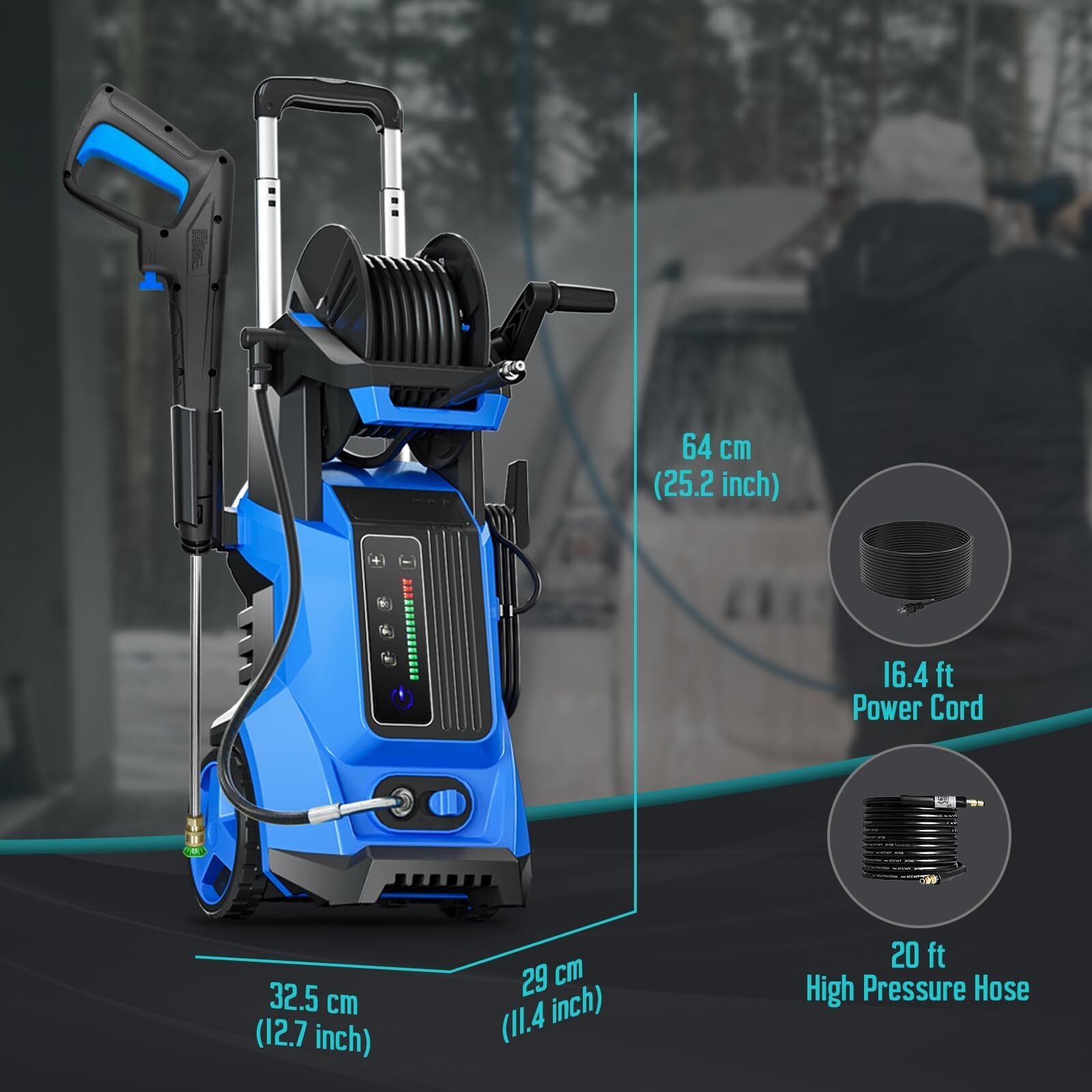 Electric Pressure Washer 5000 PSI 3.2 GPM Power Washer with 4 Interchangeable No