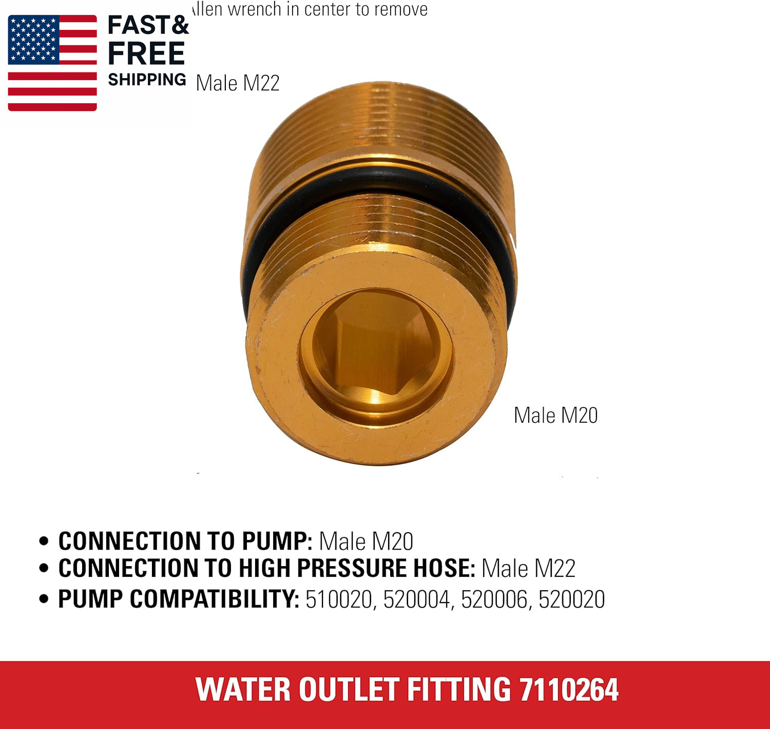 Cleaning 7110264 Water Oulet Fitting for OEM Technologies Axial Cam Pressure Was