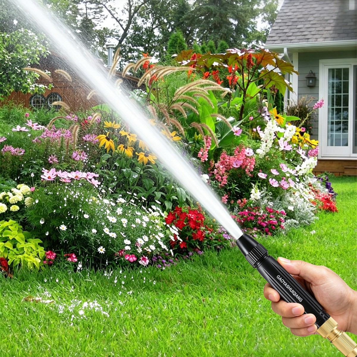 High Pressure Garden Water Gun Nozzle, Adjustable Nozzle for Car Wash Garden