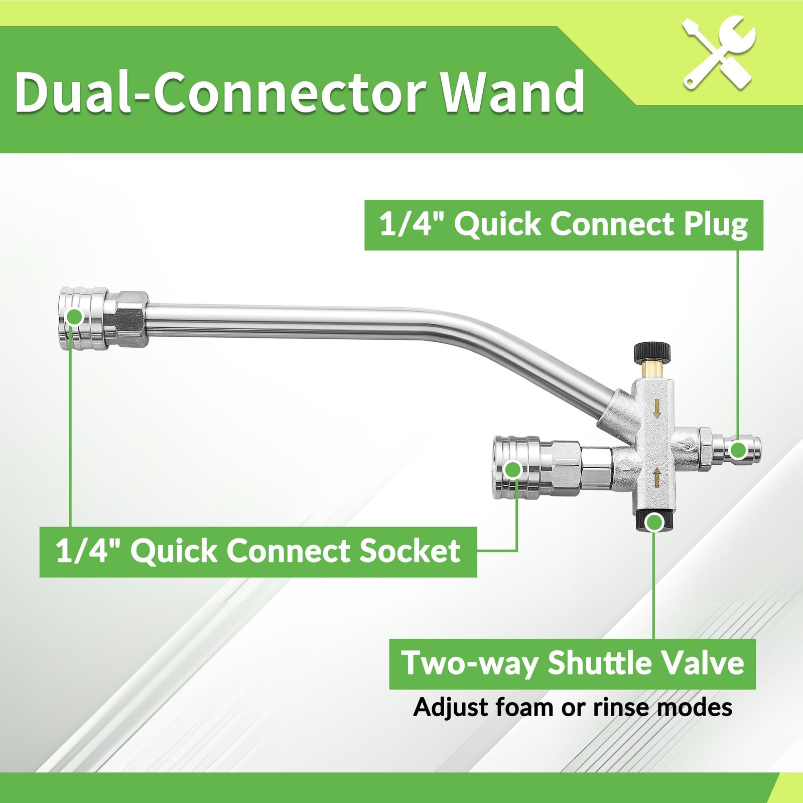 Foam Cannon Dual Connector Accessory for Pressure Washer, Double Tip Attachme…