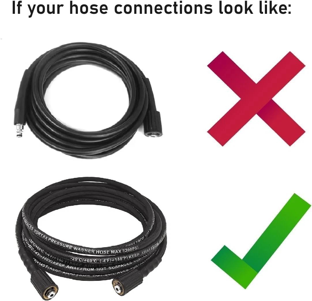 Heavy Duty 25FT Pressure Washer Hose for Sun Joe SPX-3000 & SPX-25HD