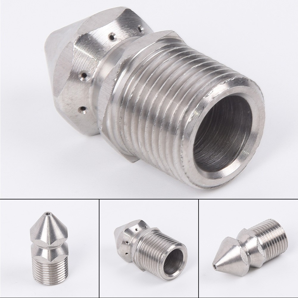 Washer Nozzle Cleaner Sewer Head Hose Drain 3/8BSP Male Steel Brass Rustproof