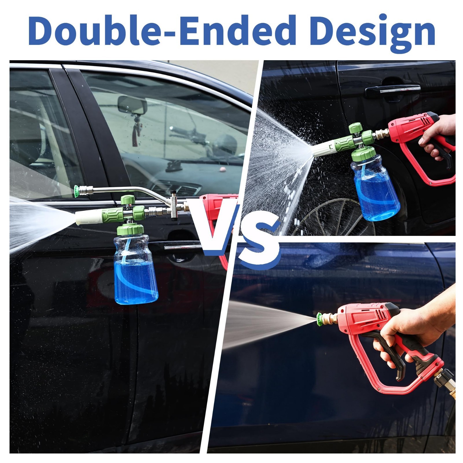 Foam Cannon Dual-Connector Attachment for Pressure Washer, 7 Nozzles, Quick Conn