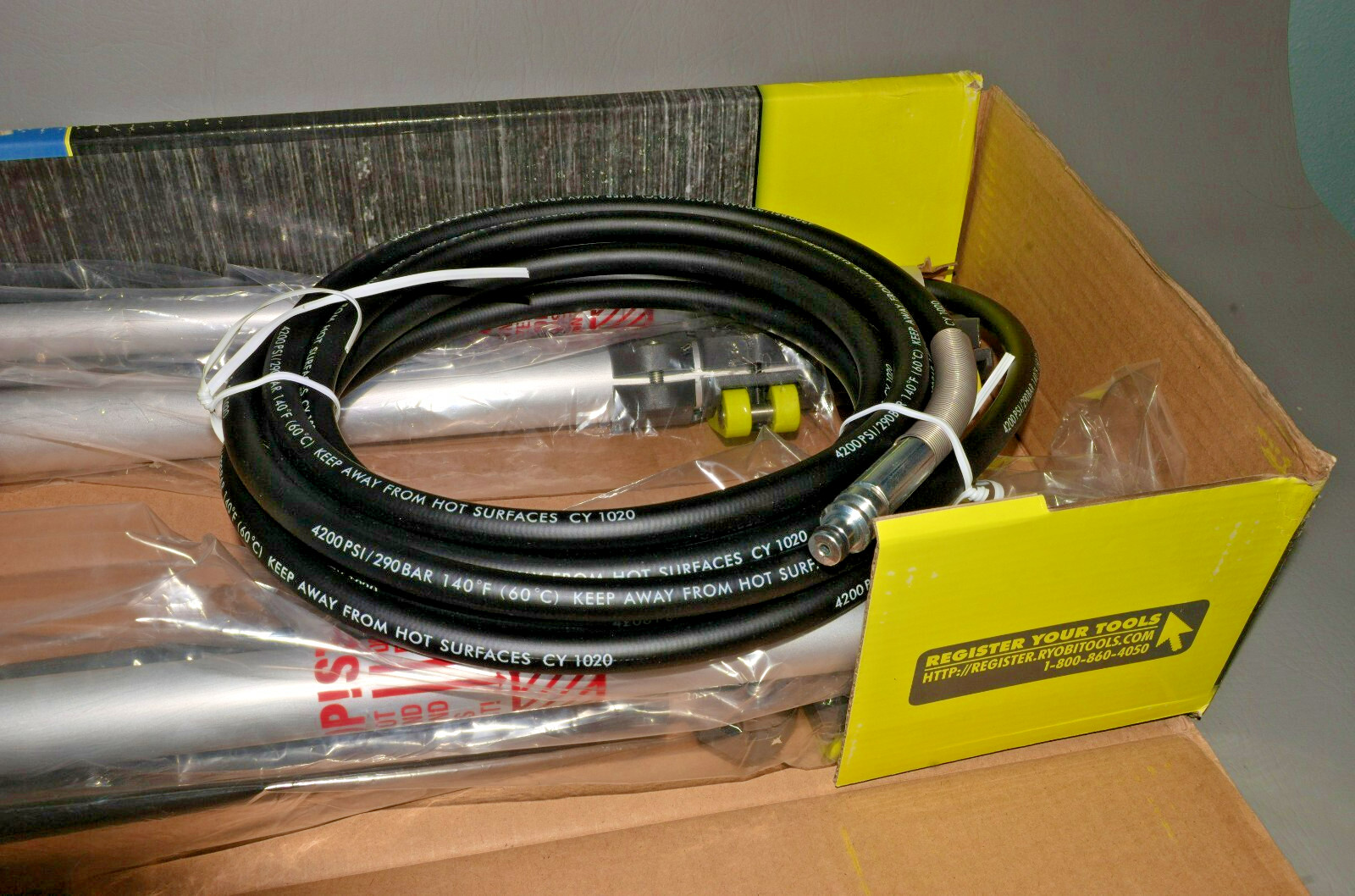 Ryobi 18 ft Pressure Washer 18ft Telescoping Pole Extension W/ Brush RY31EP26