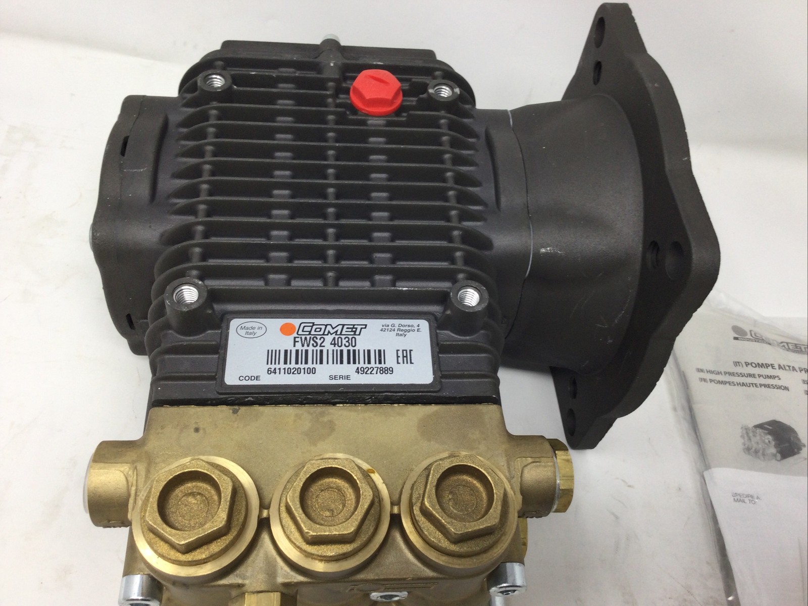 6411.0200.00 Comet FWS 2 4030 S Pump, 4.2 GPM, 3000 PSI, 7.5 HP, 1450 RPM