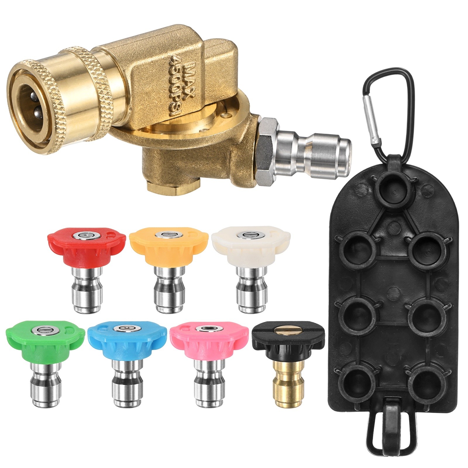Pivoting Coupler Kit 240 Degree with 7 Angles, 7 Spray Nozzle Tips, 4.5GPM
