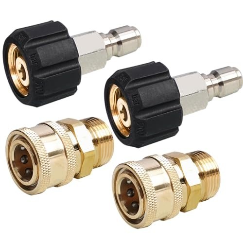Pressure Washer Quick Connect Fittings M22 14mm to 3/8 Inch Adapter Set – 2 Pack