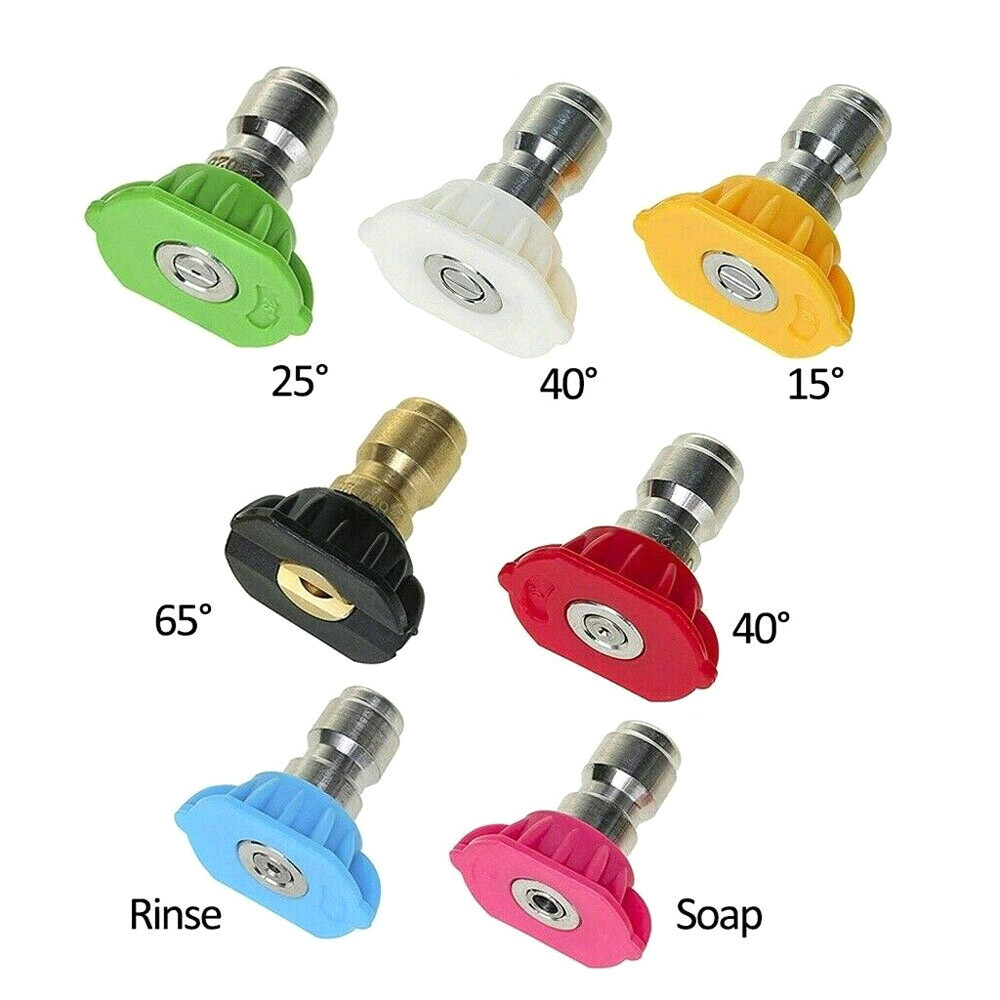 7 Nozzle Adapter 1/4” Quick Connector Pressure Washer Gun Snow Lance Spray Wand