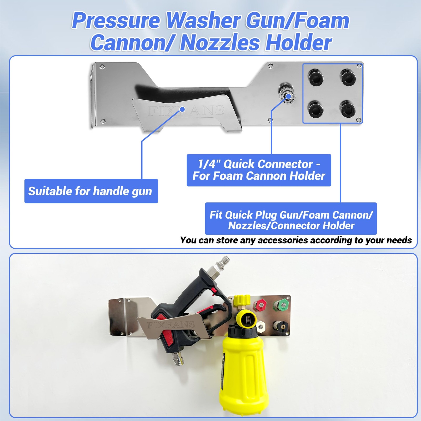 Pressure Washer Gun Holder, Power Washer Snow Foam Lance Holder Tool Organize…