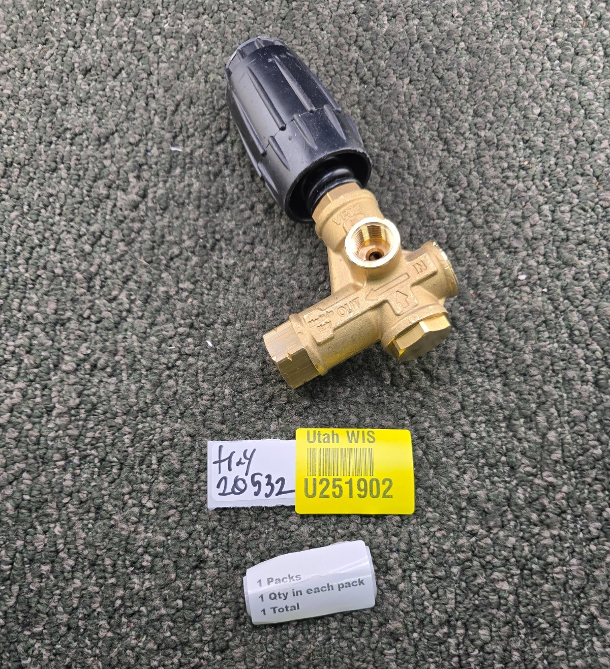 VRT3 3/8-inch Female NPT Heavy-Duty Unloader Valve Brass Body 10.5 GPM, 4500 PSI