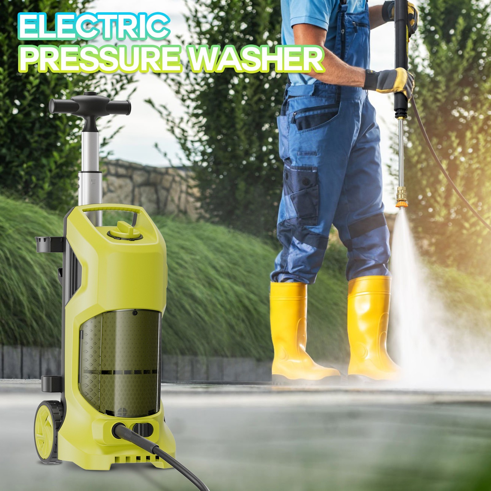 Pressure Washer 4200PSI 3.6GPM, Foam Cannon, Stainless Steel Lance, for Car