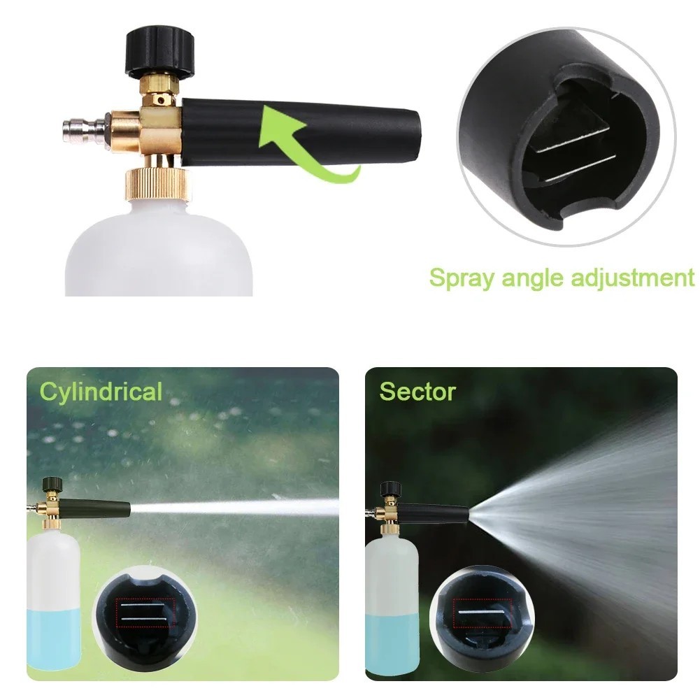 1/4″ Snow Foam Cannon Gun Car Wash Soap Lance Sprayer Pressure Washer Bottle
