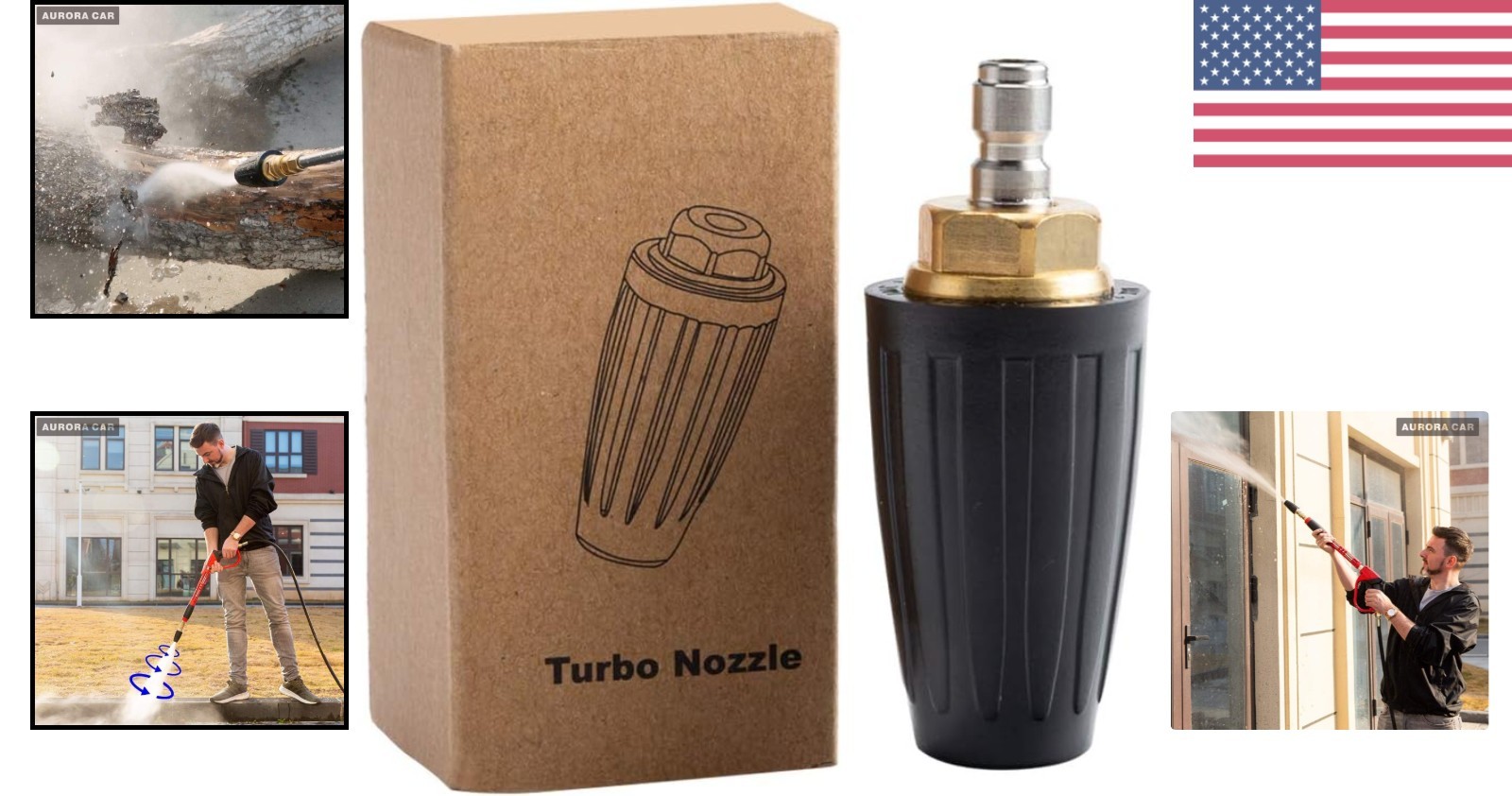 Pressure Washer Tips Turbo Nozzle 4.0 GPM 4000 PSI for Rust Removal & Cleaning