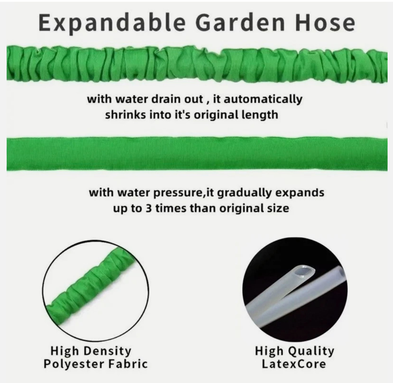 Expandable Hose High-Pressure Car Wash 7 Water Spraying Function Water Gun 25ft