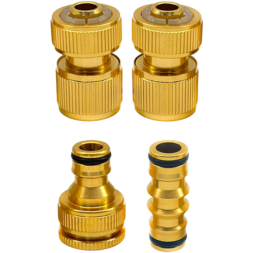 Quick Connect Hose Fittings 4 Pack 4-Way Splitter for Standard 3/4in Hoses
