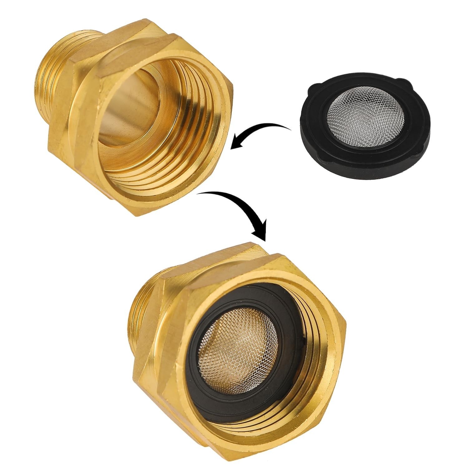 20PCS Hose Filter Washers Rubber Gaskets with Screen for 3/4in Hose Fittings New