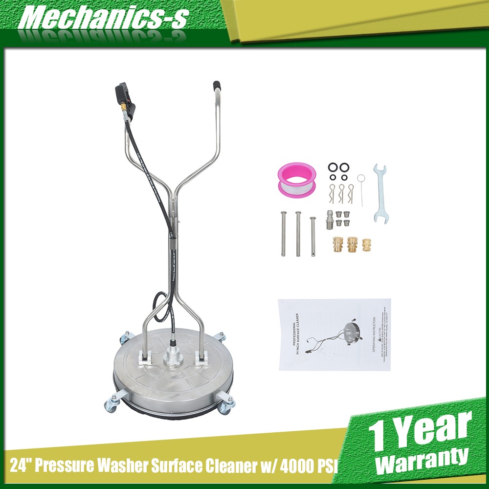 Pressure Washer Surface Cleaner 24″ 4000 PSI w/ Handles & Wheels Quick Connect