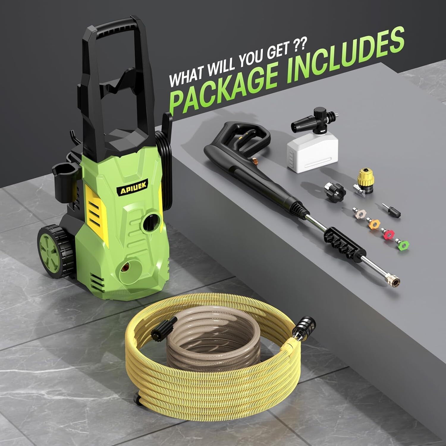 Electric High Pressure Washer – Duede Portable Washer with 23 FT Water Outlet &