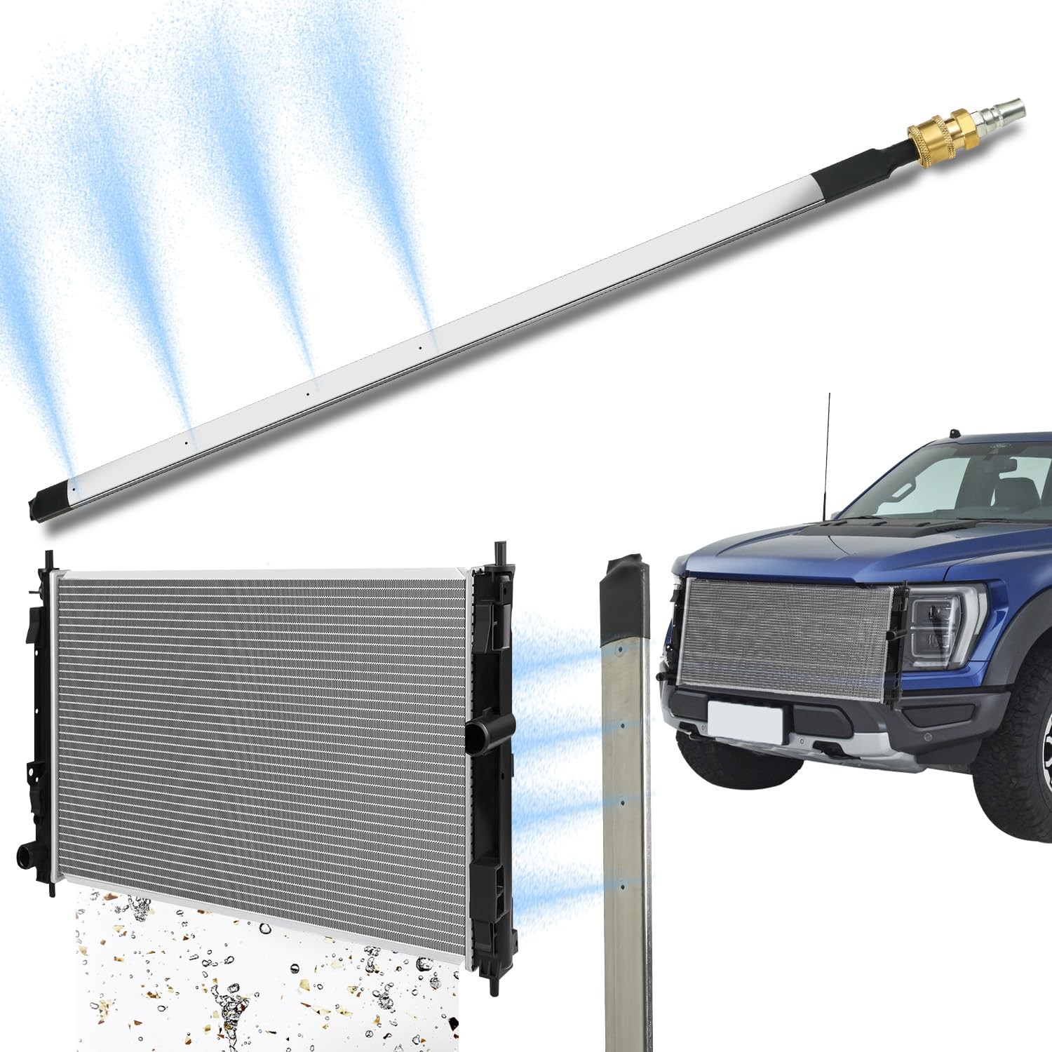 Lucstar Radiator Cleaning Wand & Car A/C Condenser Cleaner, Engine Cabin Air …