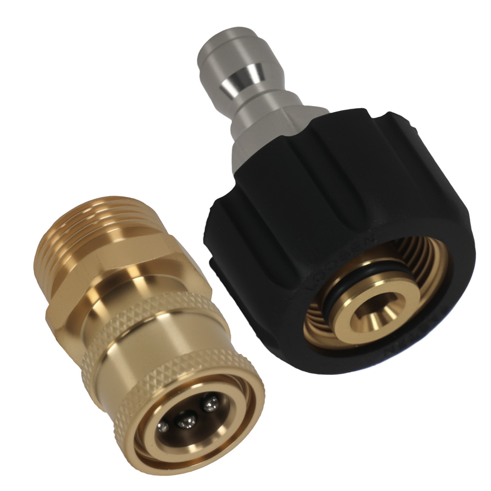 2 Pcs M22-14mm Female to 1/4″ Quick Connect Male Pressure Washer Adapter 5000PSI