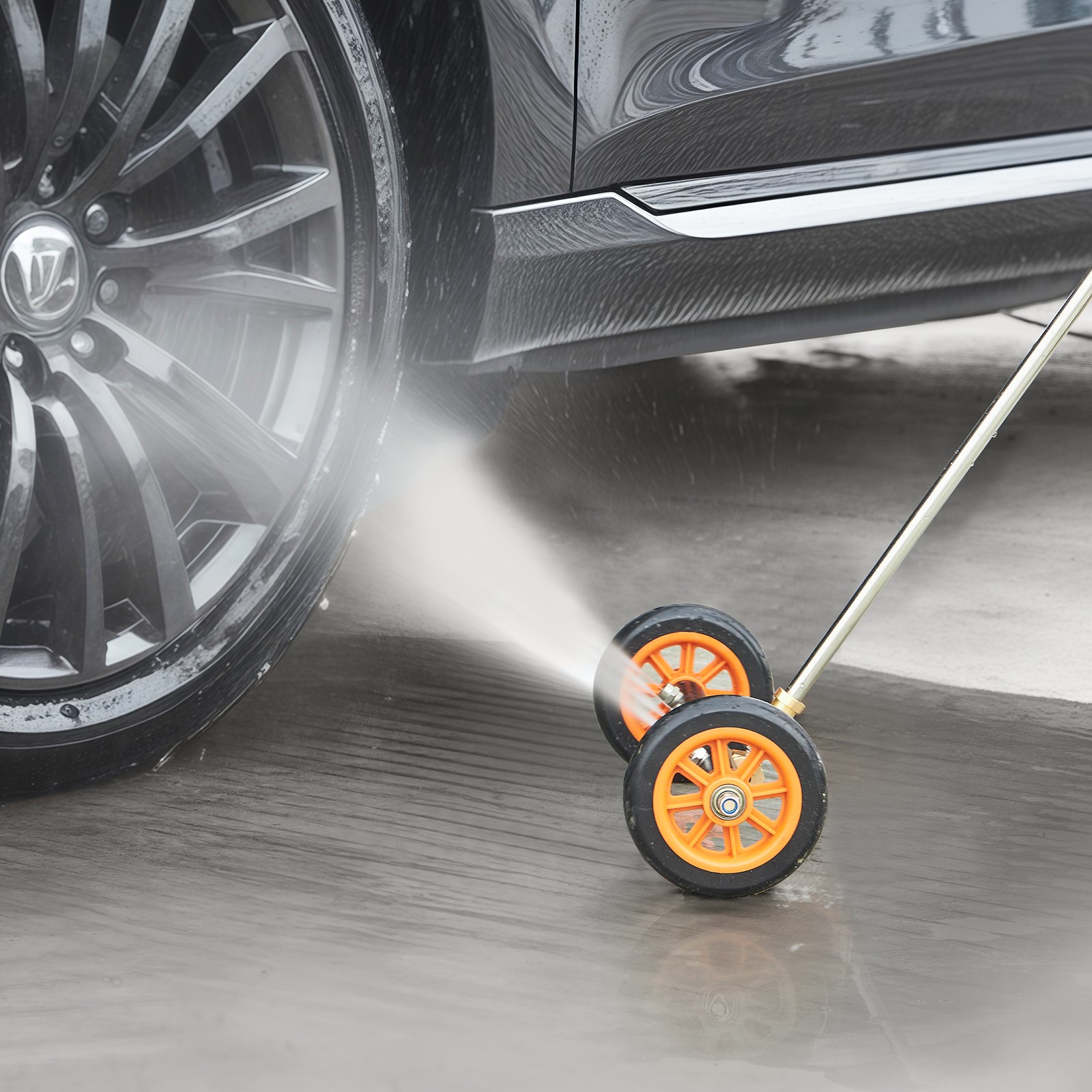 VEVOR 16″ Pressure Washer Undercarriage Cleaner with 2 Wheels 2 Extended Wands