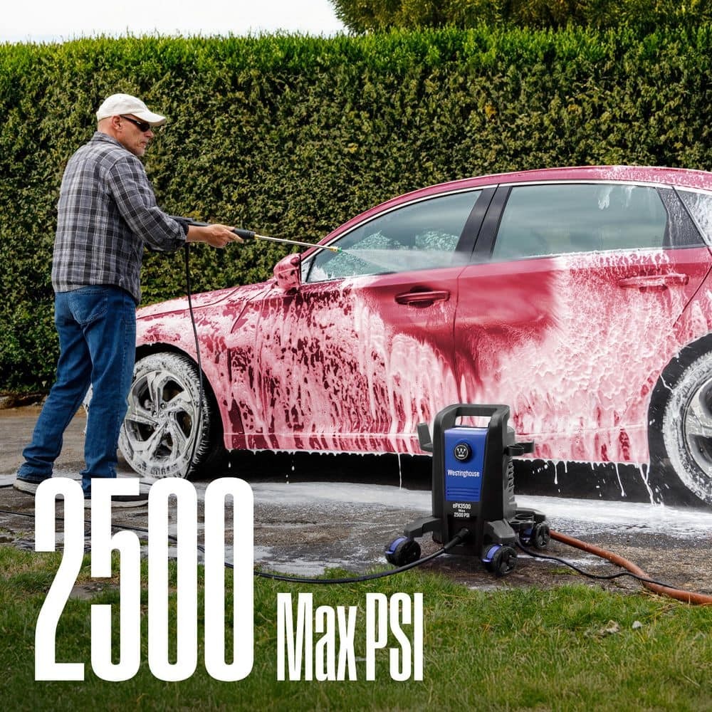 2500 Max PSI 1.76 Max GPM Cold Water Electric Pressure Washer with Anti-Tippi…