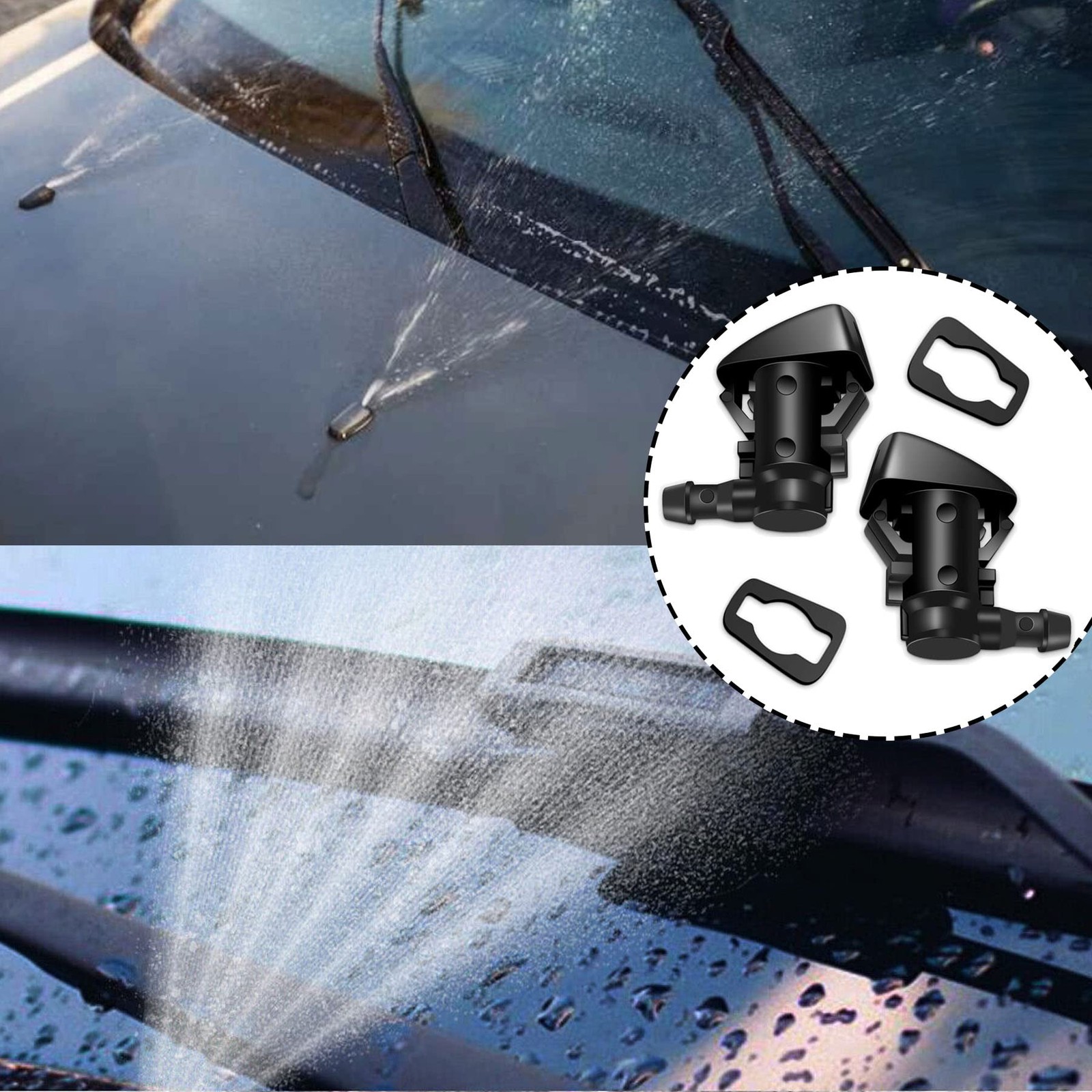 Belleone Windshield Washer Nozzle Kit Compatible with 2005-2016 Jeep Grand Ch…