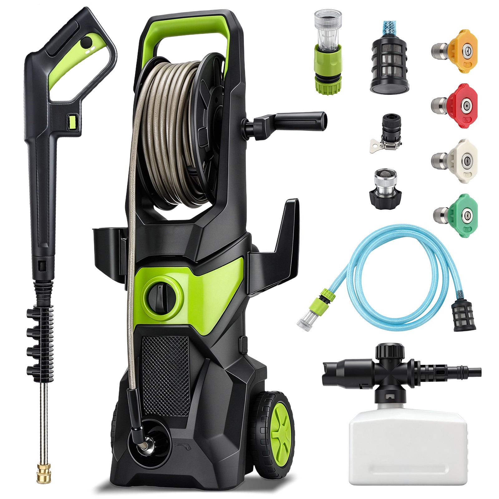 Electric Power Washer 5000 PSI 3.2 GPM Pressure Washer with 52FT Hose,nozzle