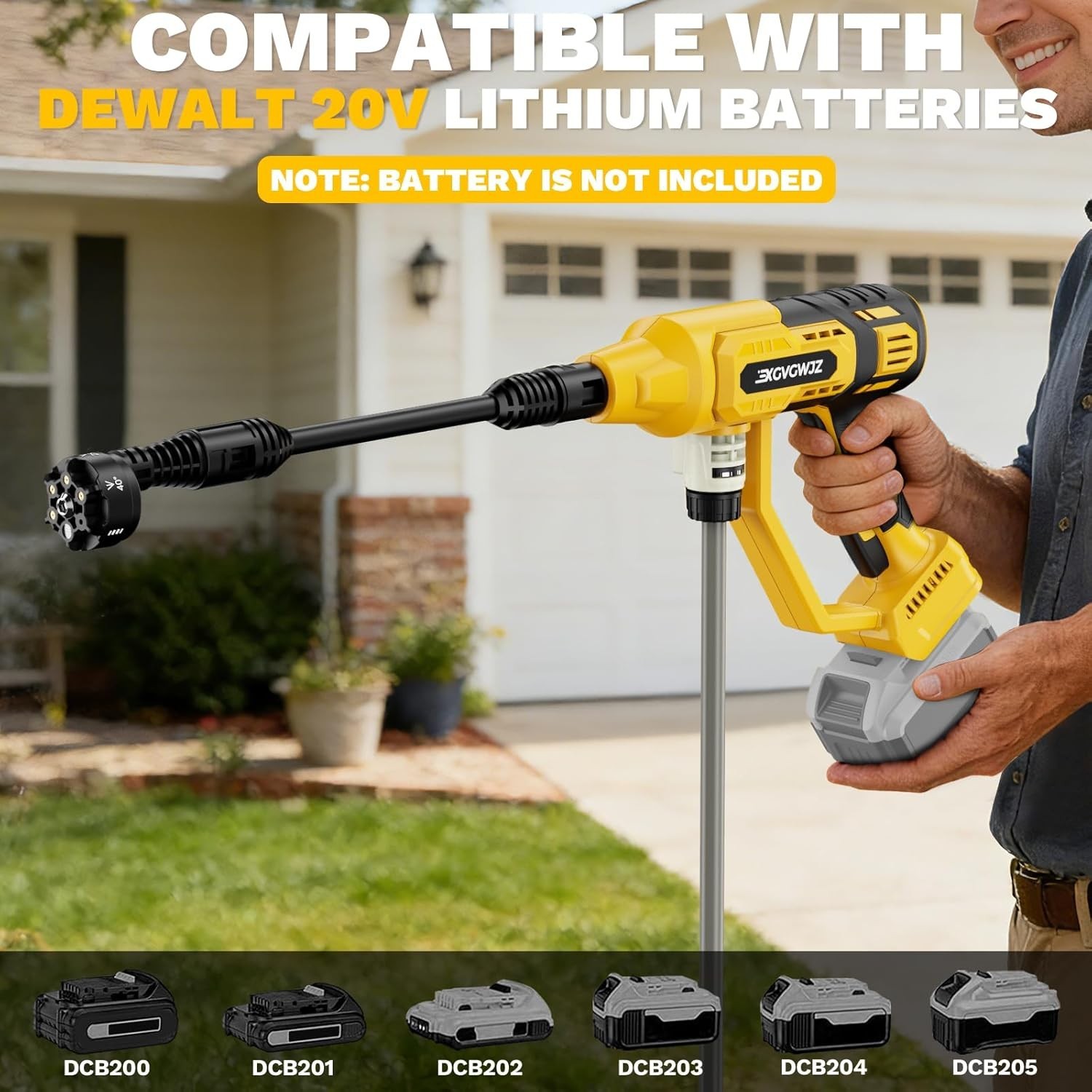 Cordless Power Washer for Dewalt 20V Battery, Portable Handheld Pressure Washer