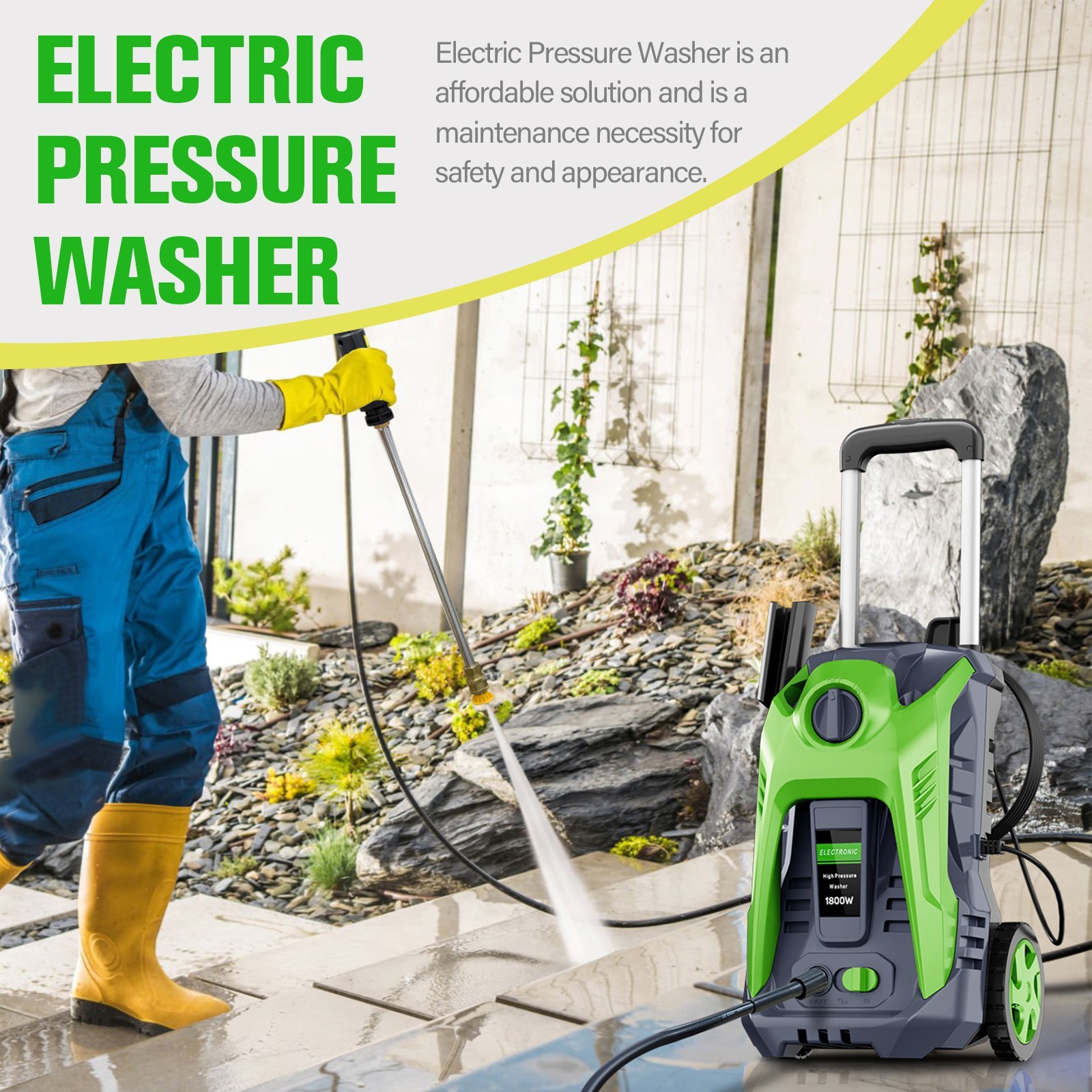 4200PSI 2.0GPM Electric Pressure Washer High Power Jet Car Garden Patio Cleaner