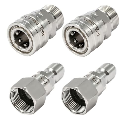 Pressure Washer Adapter Set M22 14mm to 3/8″ Quick Connect, 5000 PSI – 2 Pack