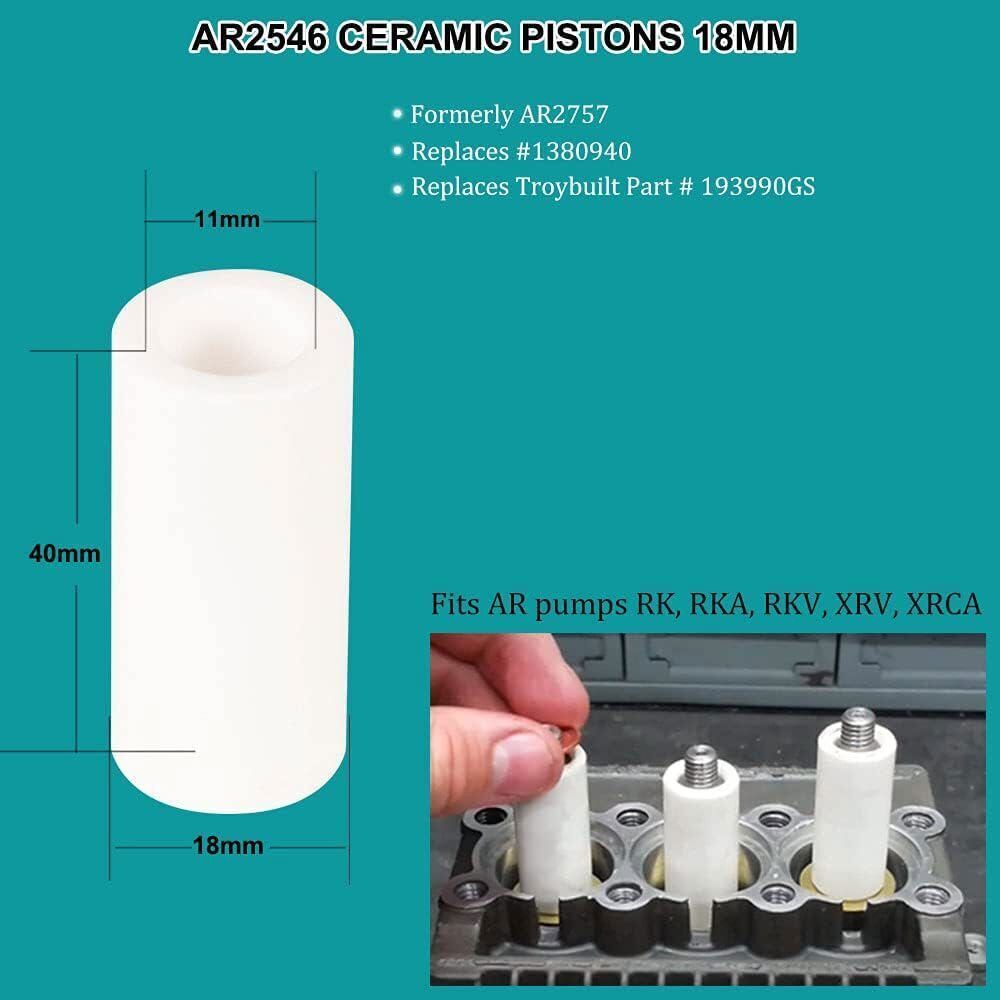 18PCS AR2546 18mm Piston Kit Ceramic Plunger Repair Kit for Annovi Reverberi RK