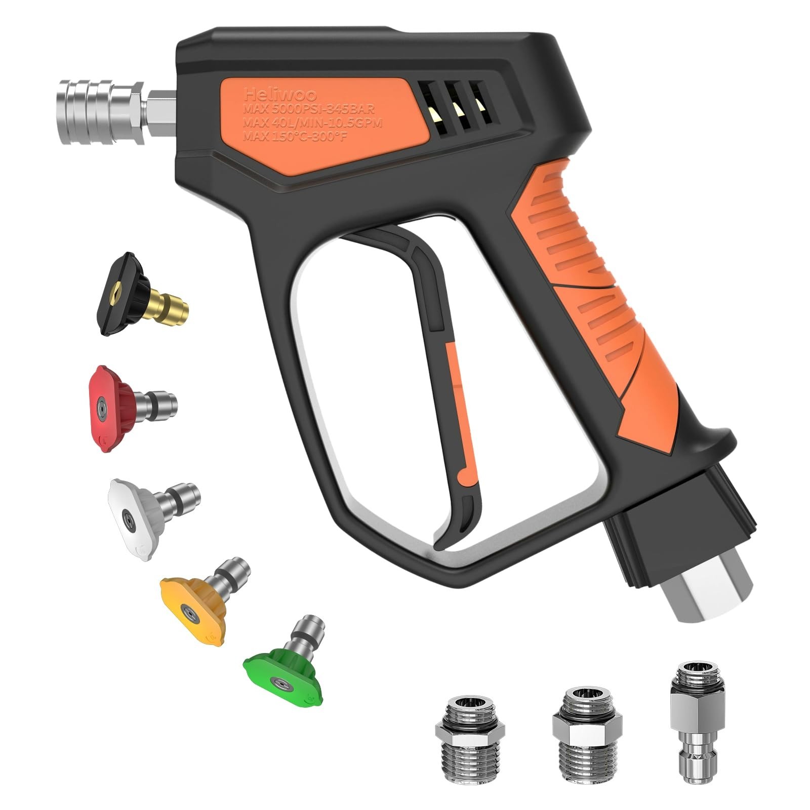 High-Pressure Washer Gun 5000 PSI, 10.5 GPM, 3/8″ Swivel Plug, M22 Fittings, 5 N