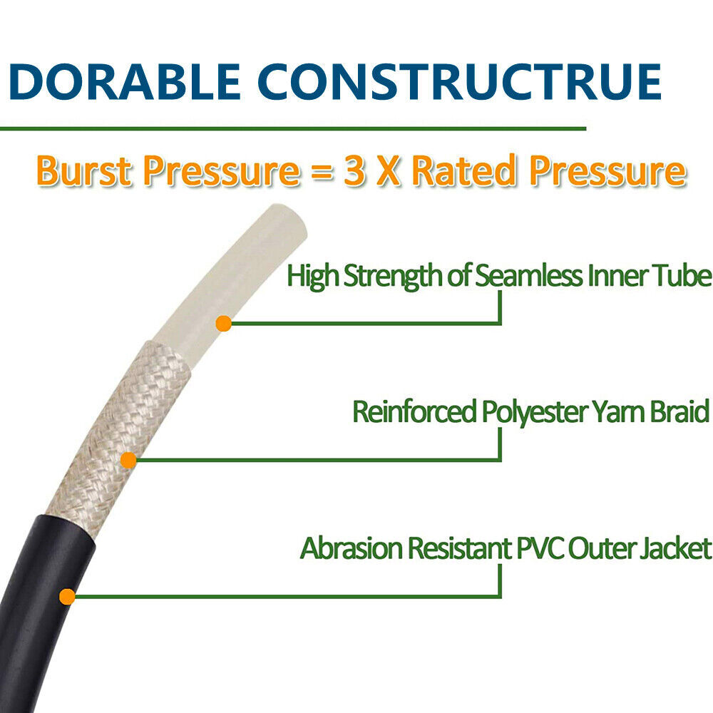 50FT 5800PSI Replacement High Pressure Power Washer Hose -3/8″ Quick Connect US