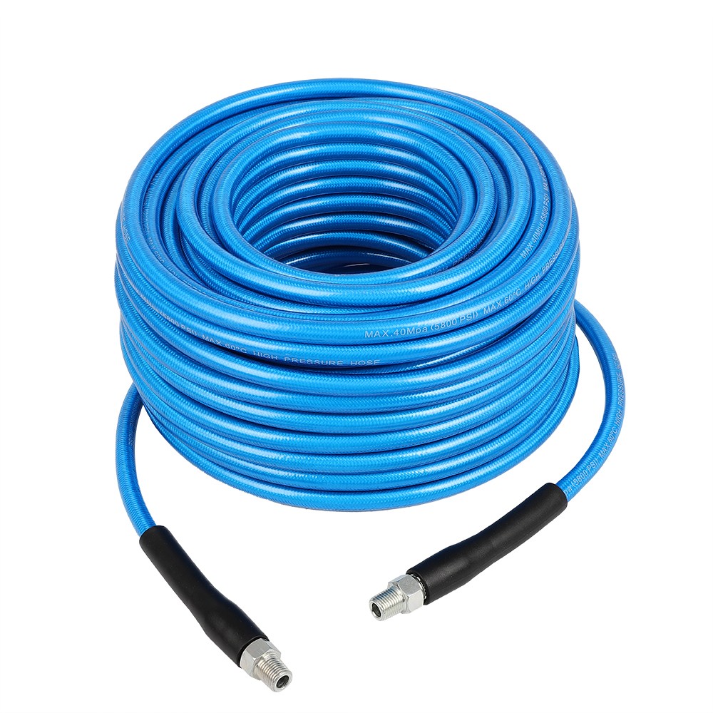 100ft Sewer Jet Kit for Pressure Washer 1/4″ M-NPT Drain Cleaner Hose 5800 PSI