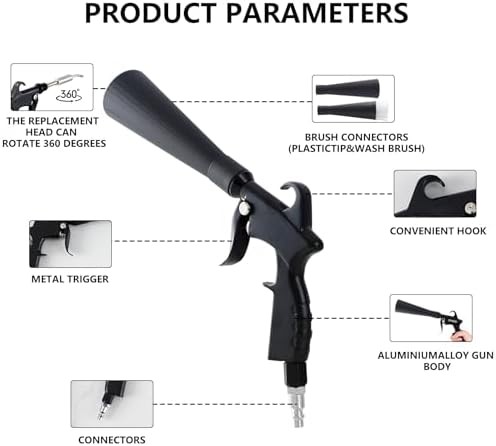 Tornado Detailing Car Cleaning Gun with Metal Nozzle | Interior Drying Air Gun |